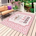 thumbnail image 1 of Pink Valentine's Day Outdoor Rug 5x7 Ft, Non Slip Washable Area Rug, Spring Floral Love Heart Valentines Patio Rugs Carpet Runner, Large Floor Mat for Indoor/Outdoor Deck Porch Camping, 1 of 8