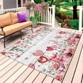 thumbnail image 1 of Pink Valentine's Day Outdoor Rug 5x8 Ft, Non Slip Washable Area Rug, Spring Floral Wooden Love Heart Patio Rugs Carpet Runner, Large Floor Mat for Indoor/Outdoor Deck Porch Camping, 1 of 8