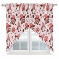 thumbnail image 1 of Pink Valentine's Day Swag Valances for Windows, Kitchen Curtains 36 Inch Length 2 Panels Set, Cute Gnomes Red Love Roses Short Curtains for Small Windows Rod Pocket Cafe Curtains Drapes 28"x36", 1 of 8