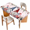 thumbnail image 1 of Pink Valentine's Day Table Cloths for 5 Foot Rectangle Tables, Spring Floral Eucalyptus Leaves Gnomes Patio Waterproof Elastic Fitted Tablecloths, Washable Rectangular Table Cover for Camping, 1 of 8