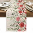 thumbnail image 1 of Pink Valentine's Day Table Runner - 48 Inch Long, Kitchen Dining Table Runner Dresser Scarves, Romantic Roses Weeping Watercolor Rustic Farmhouse Decor for Coffee Tables Wedding Party Banquet, 1 of 8