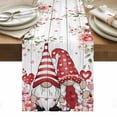 thumbnail image 1 of Pink Valentine's Day Table Runner - 70 Inch Long, Kitchen Dining Table Runner Dresser Scarves, Romance Roses Leaves Gnomes Wooden Farmhouse Decor for Coffee Tables Wedding Party Banquet, 1 of 8