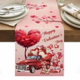 thumbnail image 1 of Pink Valentine's Day Table Runner - 72 Inch Long, Kitchen Dining Table Runner Dresser Scarves, Love Heart Gnomes Truck Roses Farmhouse Decor for Coffee Tables Wedding Party Banquet, 1 of 8