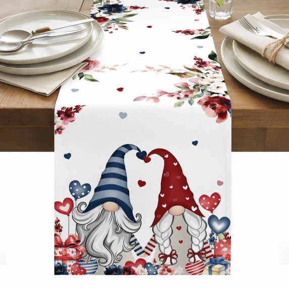 Pink Valentine's Day Table Runner - 72 Inch Long, Kitchen Dining Table Runner Dresser Scarves, Spring Floral Gifts Eucalyptus Leaves Farmhouse Decor for Coffee Tables Wedding Party Banquet