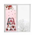 thumbnail image 1 of Pink Valentine's Day Window Privacy Film Stained Glass Window Film Decorative Windows Cover Static Windows Cling for Glass Door Gnomes Red Roses Romantic Love Heart Stickers for Bathroom 23.6"x59", 1 of 7