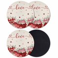 thumbnail image 1 of Pink Valentines Day Coasters Set of 4, Absorbent Coasters for Drinks, Love Heart Eucalyptus Botanical Rustic Coaster for Desk Coffee Table Protection, Home Decor House Warming Gifts 4", 1 of 8