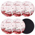 thumbnail image 1 of Pink Valentines Day Coasters Set of 6, Absorbent Coasters for Drinks, Love Heart Eucalyptus Botanical Coaster for Desk Coffee Table Protection, Home Decor House Warming Gifts 4", 1 of 8