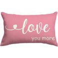 thumbnail image 1 of Pink Valentines Day Pillow Cover 12x20 inch Love You More Valentine Lumbar Pillows Valentines Day Decorations for Sofa Couch, 1 of 6