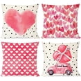 thumbnail image 1 of Pink Valentines Day Pillow Covers 18X18 Set of 4 Polka Dot Love Heart Truck for Valentines Day Decor Outdoor Valentine Decorative Throw Pillows Cushion Case Decorations for Couch, 1 of 6