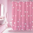 thumbnail image 1 of Pink Valentines Heart Shower Curtains for Bathroom, Modern Romantic Fabric Waterproof Shower Curtain Set with 12 Hooks, 72x72 inches, 1 of 6