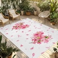 thumbnail image 1 of Pink Valentines Outdoor Rug 4x6 Ft - Reversible Patio Rug Outdoor Camping Rugs, Spring Leaves Botanical Floral Washable Indoor Outdoor Area Rugs, Non-Slip Outdoor Carpet Runner for Deck/Porch, 1 of 8