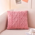 thumbnail image 1 of Pink Valentines Pillow 18x18 Inches, Faux Wool Decorative Farmhouse Velvet Couch Pillow, Soft Plush Square Boho Cushion Pillow, 1 of 8