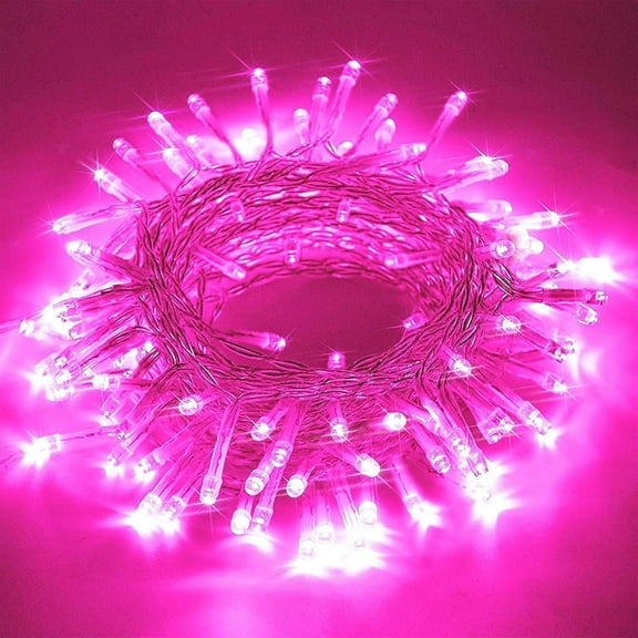 Pink Valentines String Lights Decorations, Connectable 33 Feet 100 LED Plug in Decorative Fairy Aesthetic Light with 8 Lighting Modes for Christmas Easter Tree Hanging Garland Holiday Decor