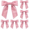 thumbnail image 1 of Pink Velvet Bows 5 Pieces Pre-Tied Decorative Bow Set for Valentine's Day Baby Shower Bridal Party Gift Wrapping, 4.92 inch Romantic Ribbon Decoration, 1 of 9
