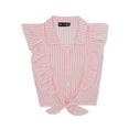 thumbnail image 1 of Pink Velvet Girl's Ruffle Tie Front Top, Sizes 4-16, 1 of 3