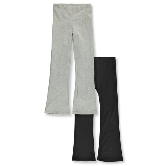 Pink Velvet Girls' 2-Pack Flared Pants Color: gray/multi Size: 10 - 12