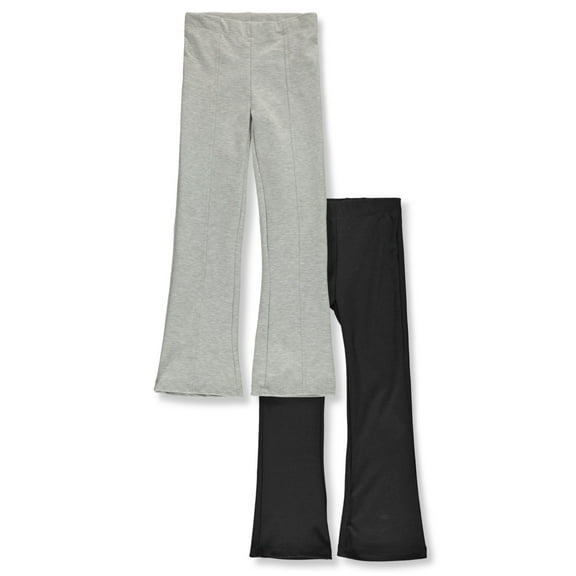Pink Velvet Girls' 2-Pack Flared Pants Color: gray/multi Size: 3t