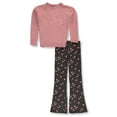 thumbnail image 1 of Pink Velvet Girls' 2-Piece Hearts Flared Leggings Sweater Set Outfit Color: red/multi Size: 2t, 1 of 1