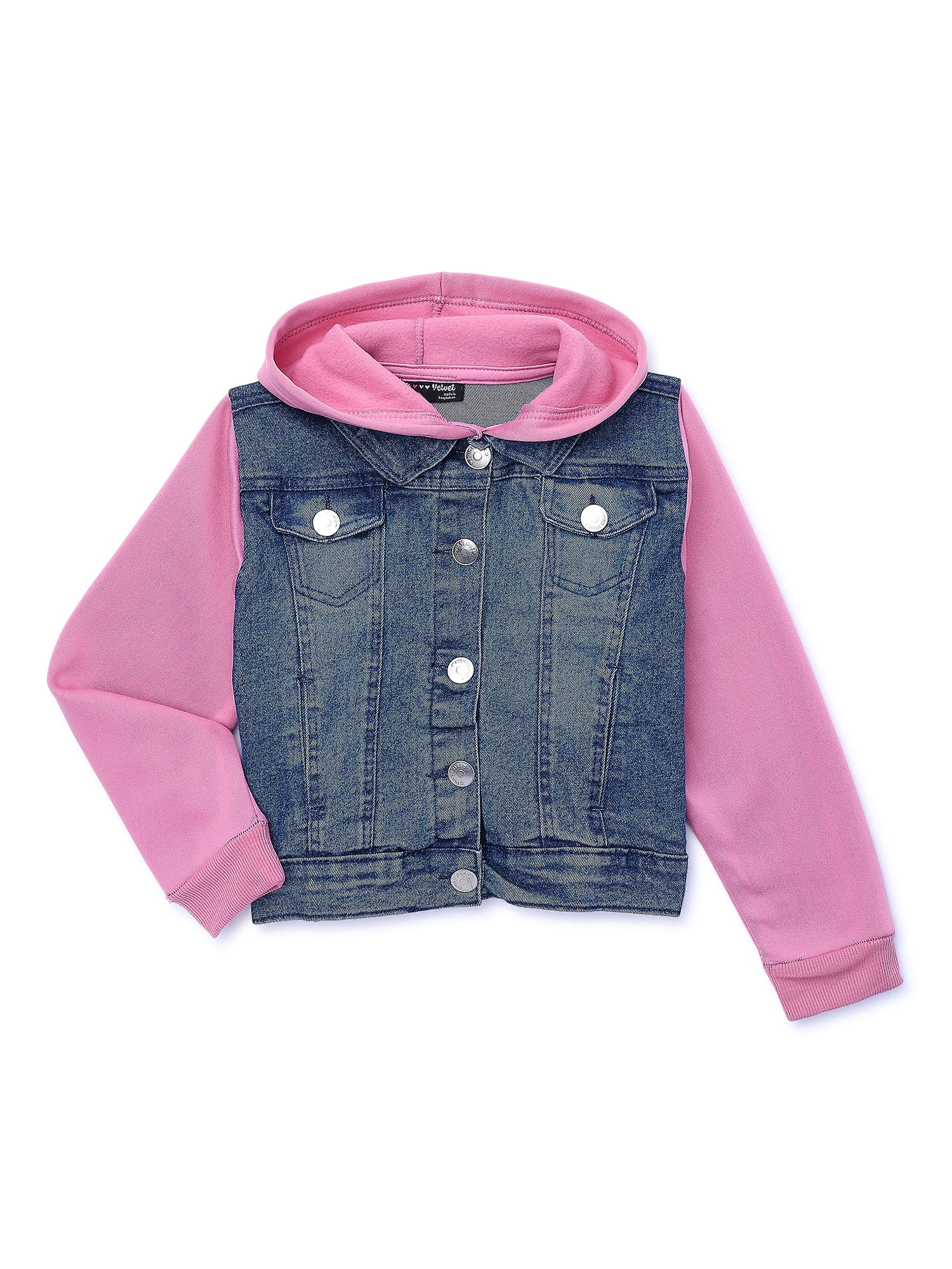 Pink Velvet Girls Denim Jacket Sizes 4 16 Walmart