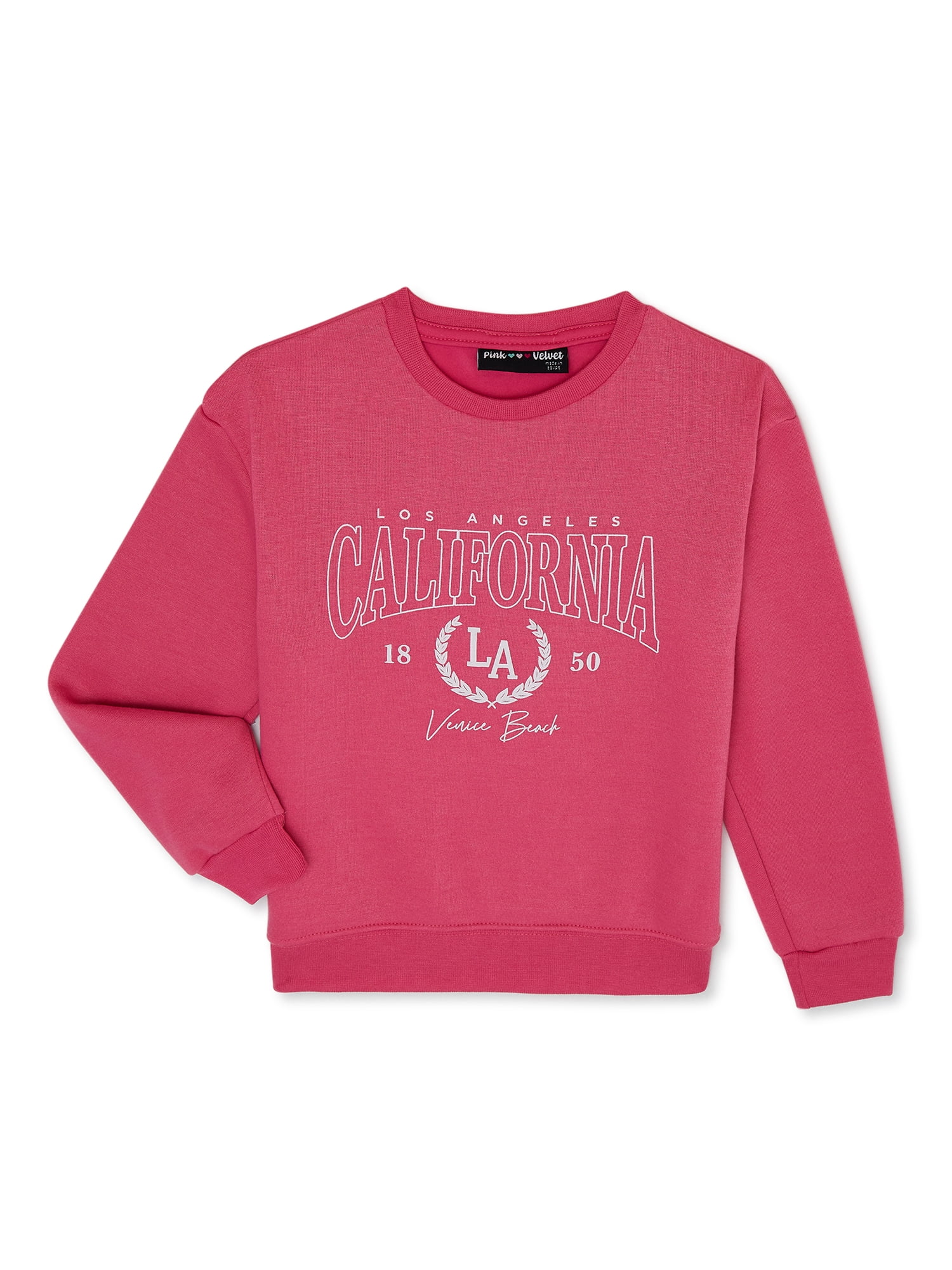 Tweenstyle pink floral print flag sweatshirt main image 0