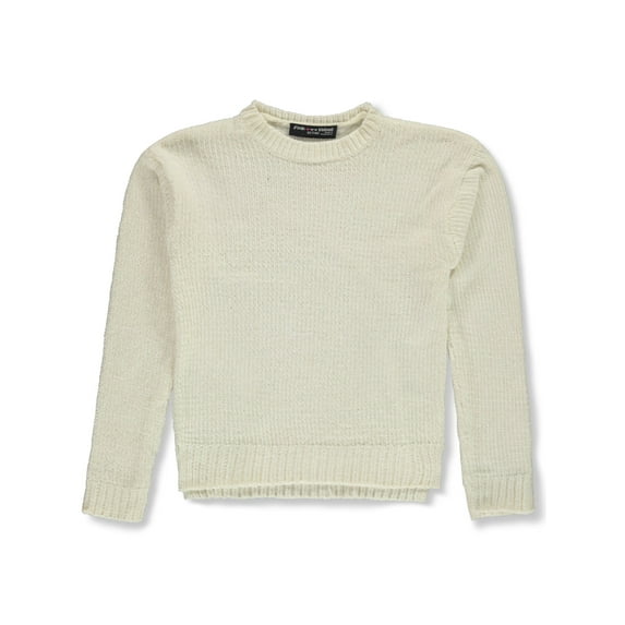 Pink Velvet Girls' Pullover Chenille Sweater Color: white Size: 10 - 12
