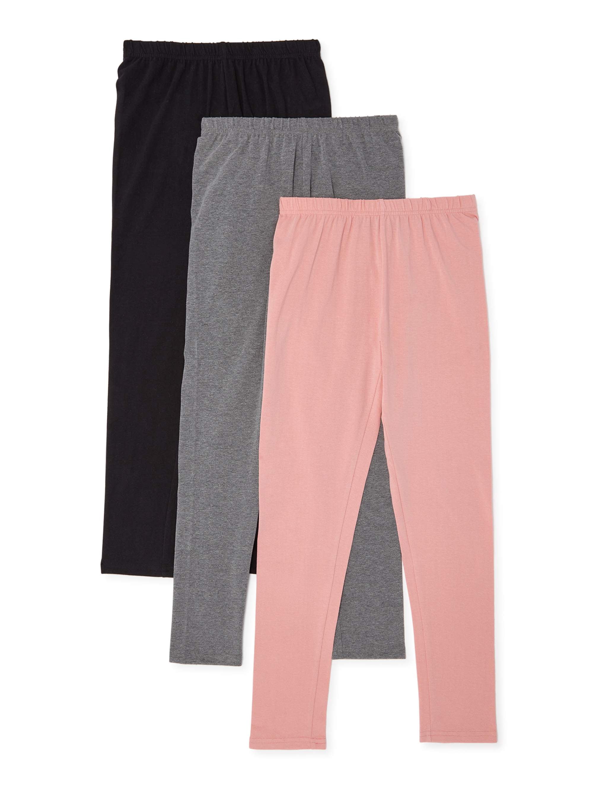 Pink Velvet Girls Solid Leggings, 3-Pack, Sizes 4-16