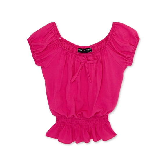 Pink Velvet Girls' Woven Prairie Top, Sizes 4-16