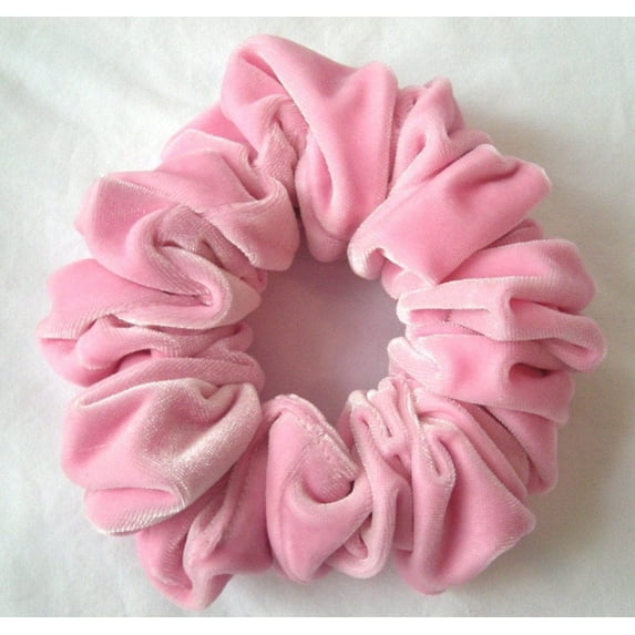 Penny's Boutique Pink Velvet Hair Scrunchy - Full