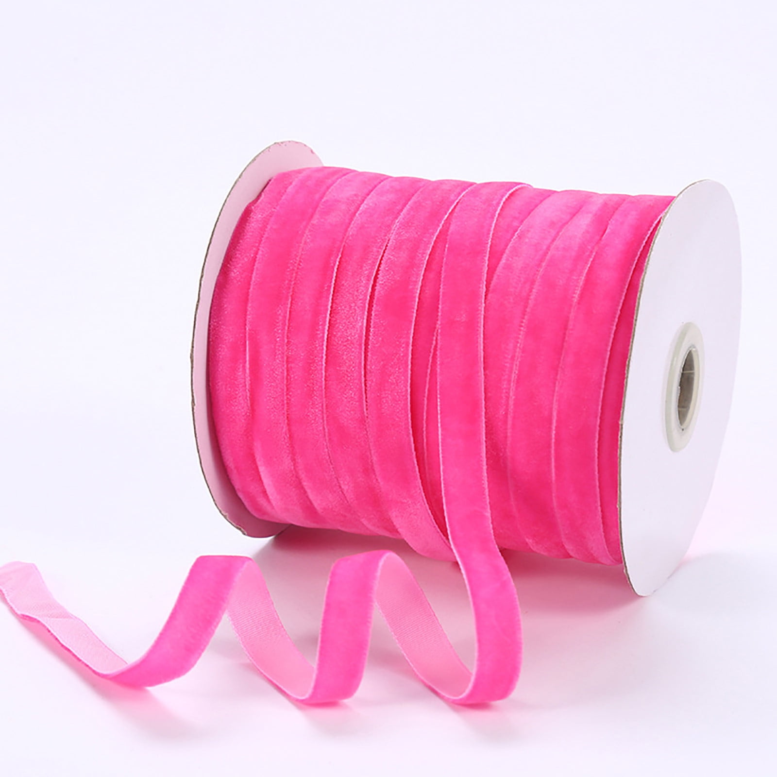 Pink Velvet Ribbon 1/8 inch x 50 Yards Thin Velvet Ribbon Single Face ...