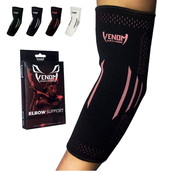 (Pink) Venom Sports Fitness Elbow Brace Compression Sleeve Support