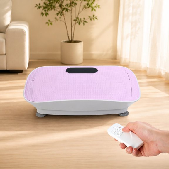 Pink Vibration Platform Exercise Machine, ABS Balance Board with Smart Start-Stop, 10-Speed Auto Mode, Noise-Reduction Motor for Home Fitness