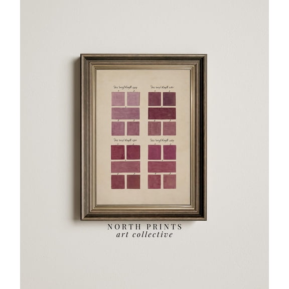Pink Vintage Color Chart Unframed Paper Print