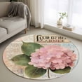 thumbnail image 1 of Pink Vintage Floral Round Area Rug 3.3 FT, Non Slip Small Entryway Kitchen Mat, Summer Botanical Retro Washable Soft Circular Rug Non-Shedding Door Mat for Bathroom Playroom Kids Room, 1 of 9