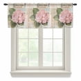 thumbnail image 1 of Pink Vintage Floral Valance Curtains for Kitchen/Living Room/Bathroom/Bedroom Window, Rod Pocket Small Topper Half Short Window Curtains Voile Sheer Scarf, Summer Botanical Retro 60"x18", 1 of 8