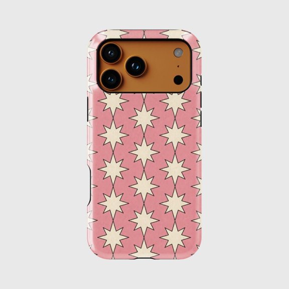 Pink Vintage Star Phone Case 17 16 15 14 13 12 11 Pro Max Retro Star