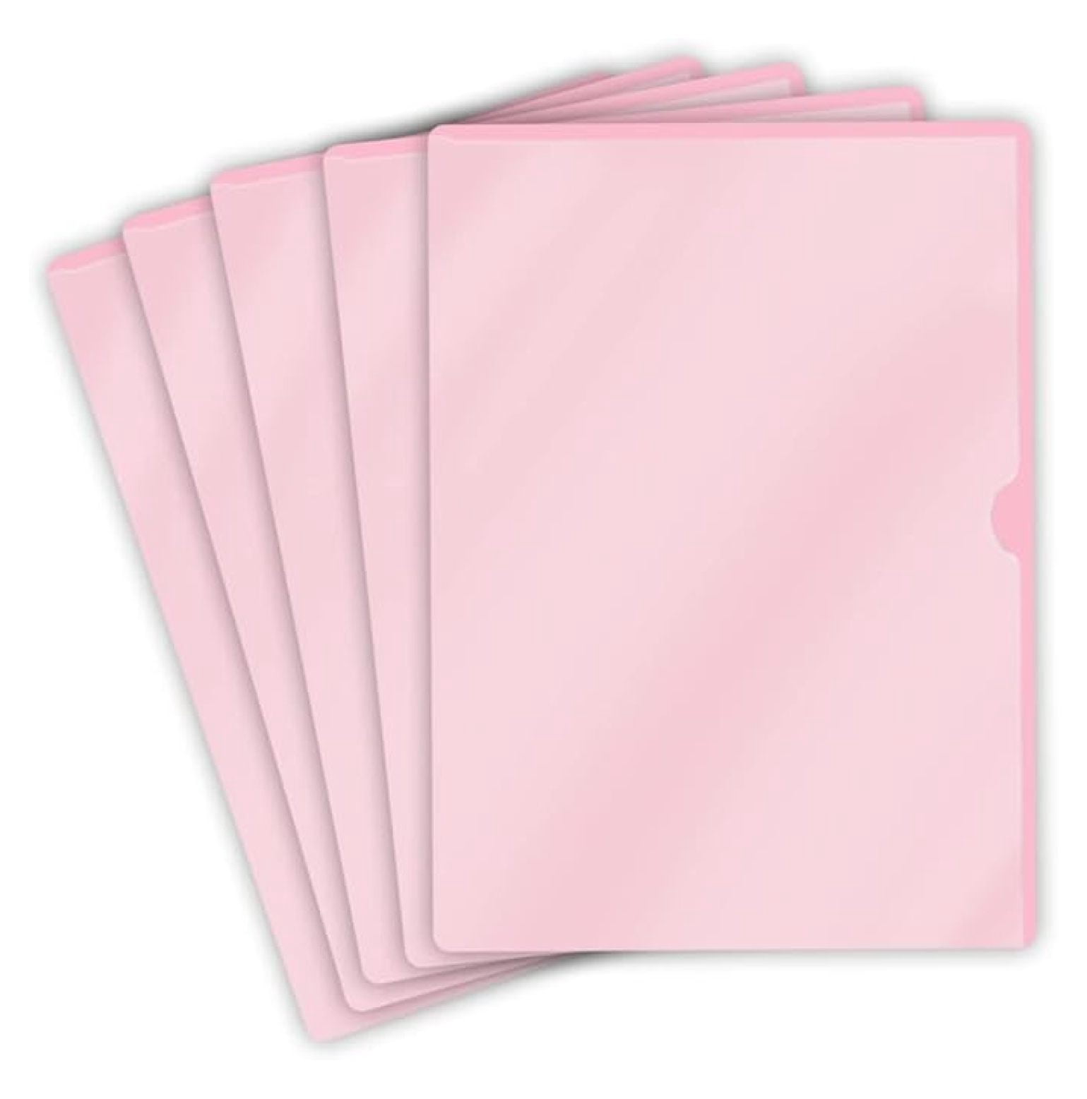 Pink Vinyl Folders Letter Size - Heavy Duty Plastic Folders with Pocket (50 Pack)