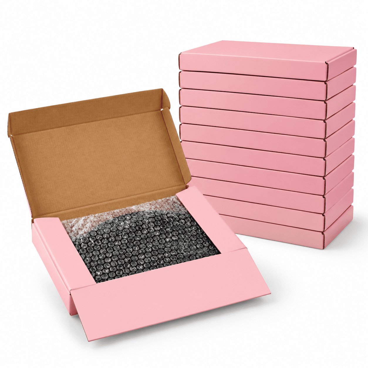 Pink Vinyl Record Shipping Boxes, 10 Sets with Mailers, Stickers, and ...