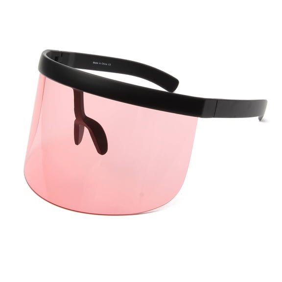 Pink Visor Sunglasses - Pink Lens UV Protection Cute Full Coverage Outdoor Eyewear