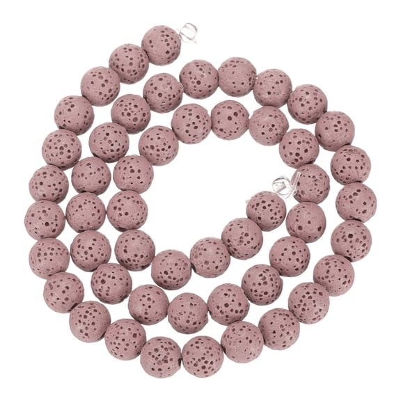 Pink Volcanic Rock Beads 8mm Essential Oil Diffuser Stone, Loose Round Bead (1 Strand, 51pcs)
