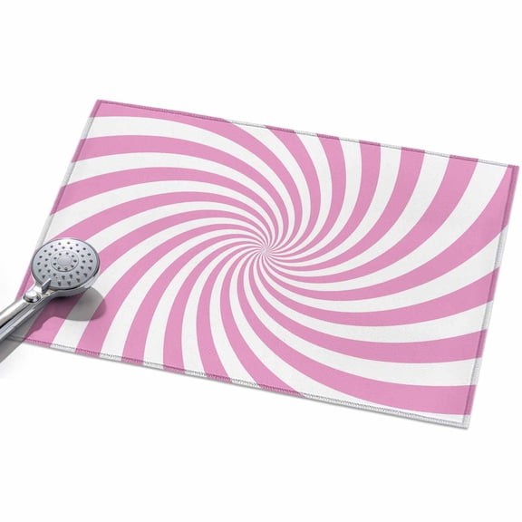 Pink Vortex Front Door Rugs 2x3ft Abstract Boho White Pink Vortex Spiral Wave Washable Rug, Non Slip Indoor Carpet Absorbent Floor Mat for Living Room Bedroom Dining Room