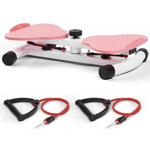 Pink Waist Twisting Machine with Resistance Bands, Home Twist Board Exercise Equipment, Non-Slip Twister Trainer for Waist Hip Leg Shaping, Max Load 300lbs