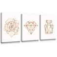 thumbnail image 1 of Pink Wall Art Bedroom Modern Pictures Fashion Canvas Prints Rose Gold Paintings Geometric Love Framed Artwork Teen Girls Dorm Decorations,12x12 in, 1 of 6