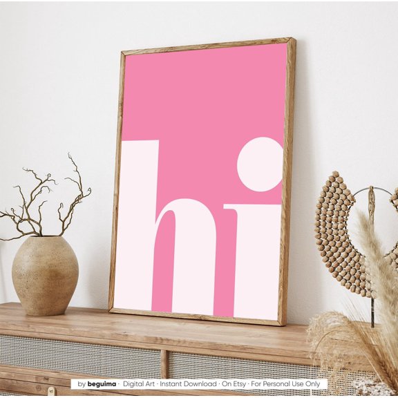 Pink Wall Art Hi Prints Nursery Signs Room Decor Welcome Unframed Paper Print