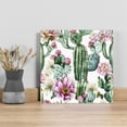 thumbnail image 1 of Pink Wall Art Painting on Canvas, Green Cactus Pastoral Watercolor Canvas Art Home Prints Wall Art Framed Modern Artwork for Living Room Bedroom Wall Decor 12x12in, 1 of 9