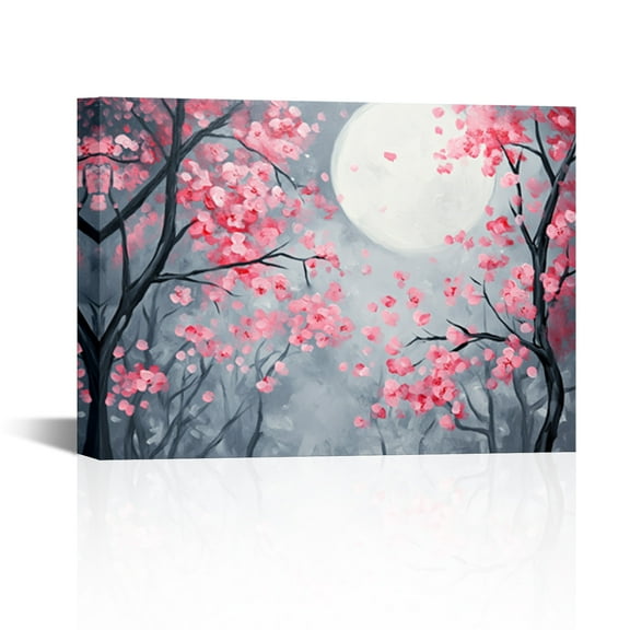 Pink Wall Art Tree of Life Wall Art for Living Room Bedroom Office Bathroom Modern Framed Canvas Prints Pink and Grey Picture 12x16Inch(Framed)