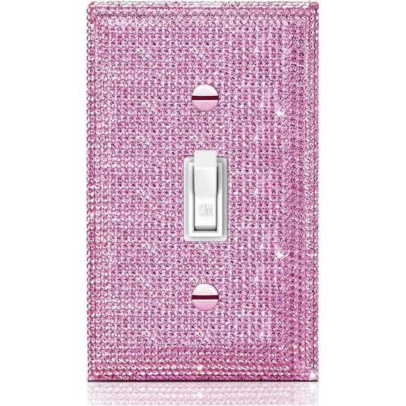 Pink Wall Switch Cover,Rhinestones Wall Plates Cover,Light Switch Cover,Decorative Rhinestones Cover,Rhinestone Bling Light Switch Cover
