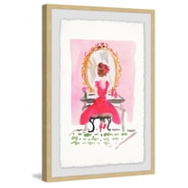 Pink Wall Vanity Framed Painting Print