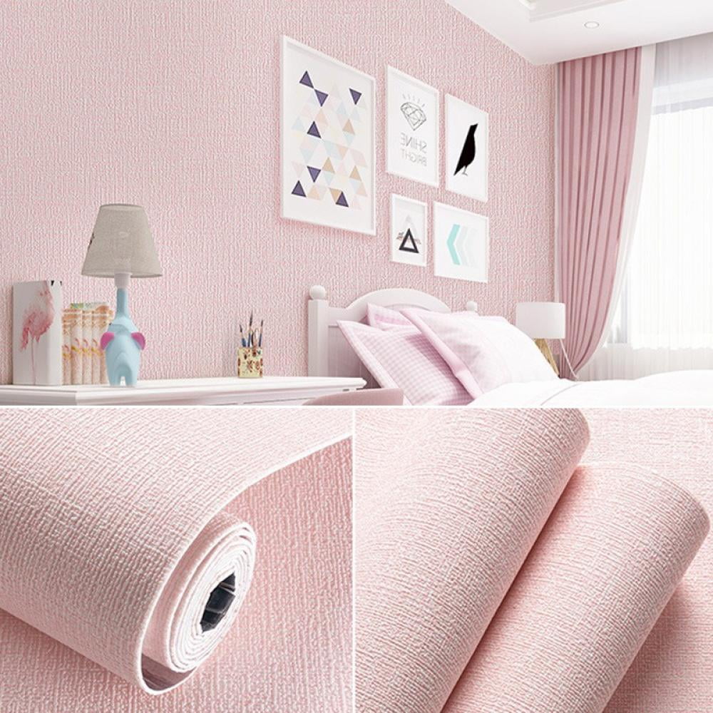 Pink Wallpaper 110*19in Matte Solid Gray Contact Paper Texture Self ...