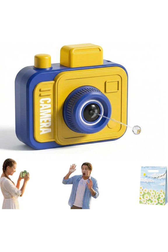 Pink Water Gun Prank, Double-Sided Squirt Toy with Dual Triggers, Novelty Gag Gifts, Mini Fake Digital Camera for Pranks & Super Soaker Water Fights for Family Games Parties (Blue)