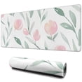 thumbnail image 1 of Pink Watercolor Flowers&nbsp;pad Mousewaterproofnon Slip&nbsp;for Office Home Work Gaminggaming Mouse PadRubber Base Mousepad with Stitched Edges 31.5x11.8inches, 1 of 7